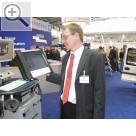 IHM Internationale Handwerksmesse 2005. Michael Helmert, AVL Ditest, mit dem mobilen Diagnose-Gert AVL DIX Drive.  