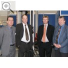 AMITEC Leipzig 2005 Andreas Schuffenhauer, SCHUFFENHAUER, Carsten W. Jensen, Int. Sales Manager STENHOJ, Soren Madsen, Managing Director STENHOJ und Manfred Rischke, Geschftsfhrer SHERPA (v.li.n.re.).  