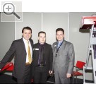 NISSAN Aftersales Forum 2006 Adriano Remigio und Sandro Pezzella von MONDIAL lifts gemeinsam mit Thomas Peetz , BOOS GmbH (v.li.n.re). Mondial Lift srl Hebebhnen PKW u. L-LKW