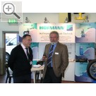 Hausmesse der MB technics und der Scheck-Betz GmbH in der Kfz-Innung zu Nürnberg Zwei Haudegen. Dieter Hein Scheck-Betz und Herbert Kurz von Hofmann Werkstatt-Technik.  