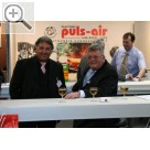 I.H.M. Internationale Handwerksmesse München Gruppenkollegen. Claus Dienelt (li.) Vertriebspartner von SLIFT und Reinhold Rinkl Werksvertreter der MAHA Maschinenbau Haldenwang.  