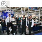 I.H.M. Internationale Handwerksmesse München Sind mit der Kooperation zwischen SUN und FRCH sehr zufrieden. Dipl.-Ing. Martin Rothenberg (li.) Prokurist bei FRCH, Thomas Boroschewitz und Klaus Freter von SUN Diagnostics.  