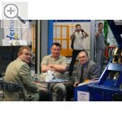 AMITEC 2007 in Leipzig Hendrik Schwalm, im Vertrieb bei FLACO, Achim Ganzer, GANZER Werkstatt-Technik Nauen und Volkmar Schumann, Schumann Werkstatt-Technik Penig (v.l.n.r).  