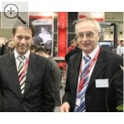 COLERtechnika 2007 in der Halle Münsterland. Steffen Nubaum (li.) und Norbert Pohlmann, Leiter Bereich Werkstatteinrichtung bei COLER.  