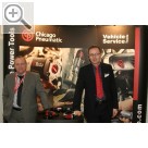 COLERtechnika 2009 in Münster Uwe Hofmann (li.) RODCRAFT und Uwe Daldrup CHICAGO PNEUMATIC. Beide Marken gehren zur Desouter GmbH.  