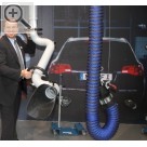 Automechanika 2010 Der NORFI Alu-Absaugarm ist in der Positionierbarkeit sehr universell.  