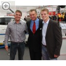 Automechanika 2010 Sebastian Eder (mi.) JOHN BEAN mit Handlespartnern von SPRINGER Ralf Witteberg (li.) und Marc Tegge.  