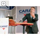 CARAT Leistungsmesse 2011 Anllich des Pressemeetings informierte Thomas Vollmar, Geschftsfher der CARAT, Fachpresse und Fachbesucher ber die Entwicklungen der Vergangenheit und die Vorhaben und Konzepte der Zukunft.  