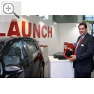 autopromotec 2015 LAUNCH auf der Autopromotec 2015 - Burkhard Schetting mit dem X-431 Euro PADII.  