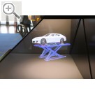 Autopromotec 2017 in Bologna. MAHA VR Virtual Reality - Scherenbühnen 3D Hologramm mit Funktionsprüfstand.  