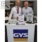 Autopromotec 2017 in Bologna. GYS Geschäftsführer Bruno Bouygues (li.) und Senior Nicolas Bouygues auf der Autopromotec 2017 in Bologna.  