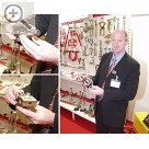 Messeimpressionen von der Automechanika 2004 Teil 3. Eine Eigenentwicklung von Norbert Stolzenberger von HSK CARBENCH ist diese patentierte Zugklammer.  