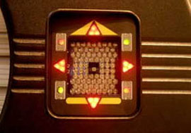 Vier LEDs symbolisieren die vier Räder mit den vier Reflektoren.